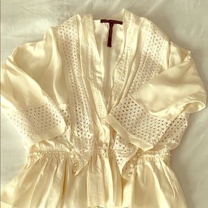 Robert Rodriguez Cream Silk Top